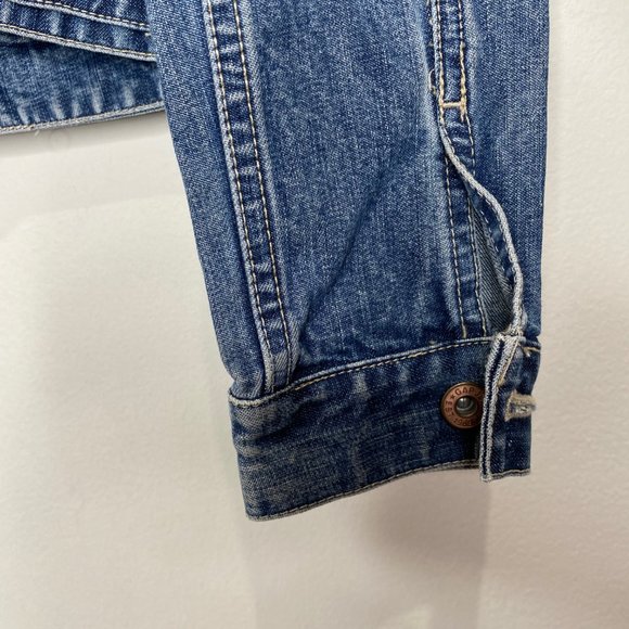Vintage Y2k Gap Dark Wash Denim Trucker Jacket - Picture 6 of 13